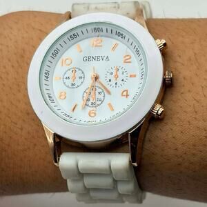 White & Rose Gold Geneva Men’s Watch